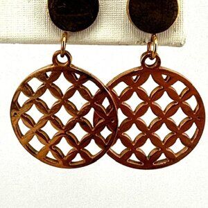 Gold Weave Stud  Pierced Earrings